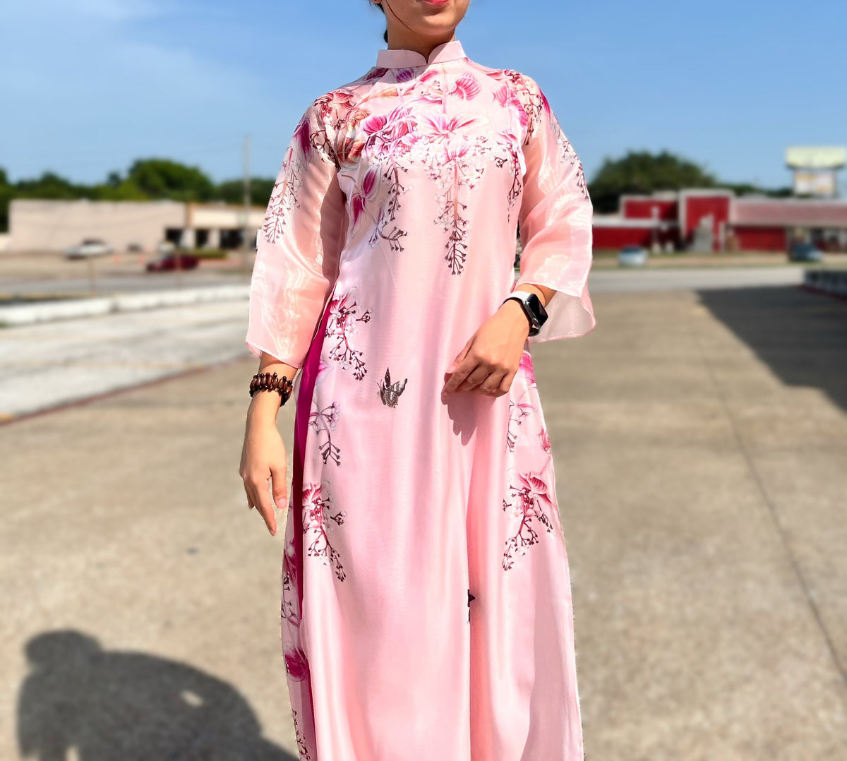 Vietnamese aodai  Lilian pale pink, pants included