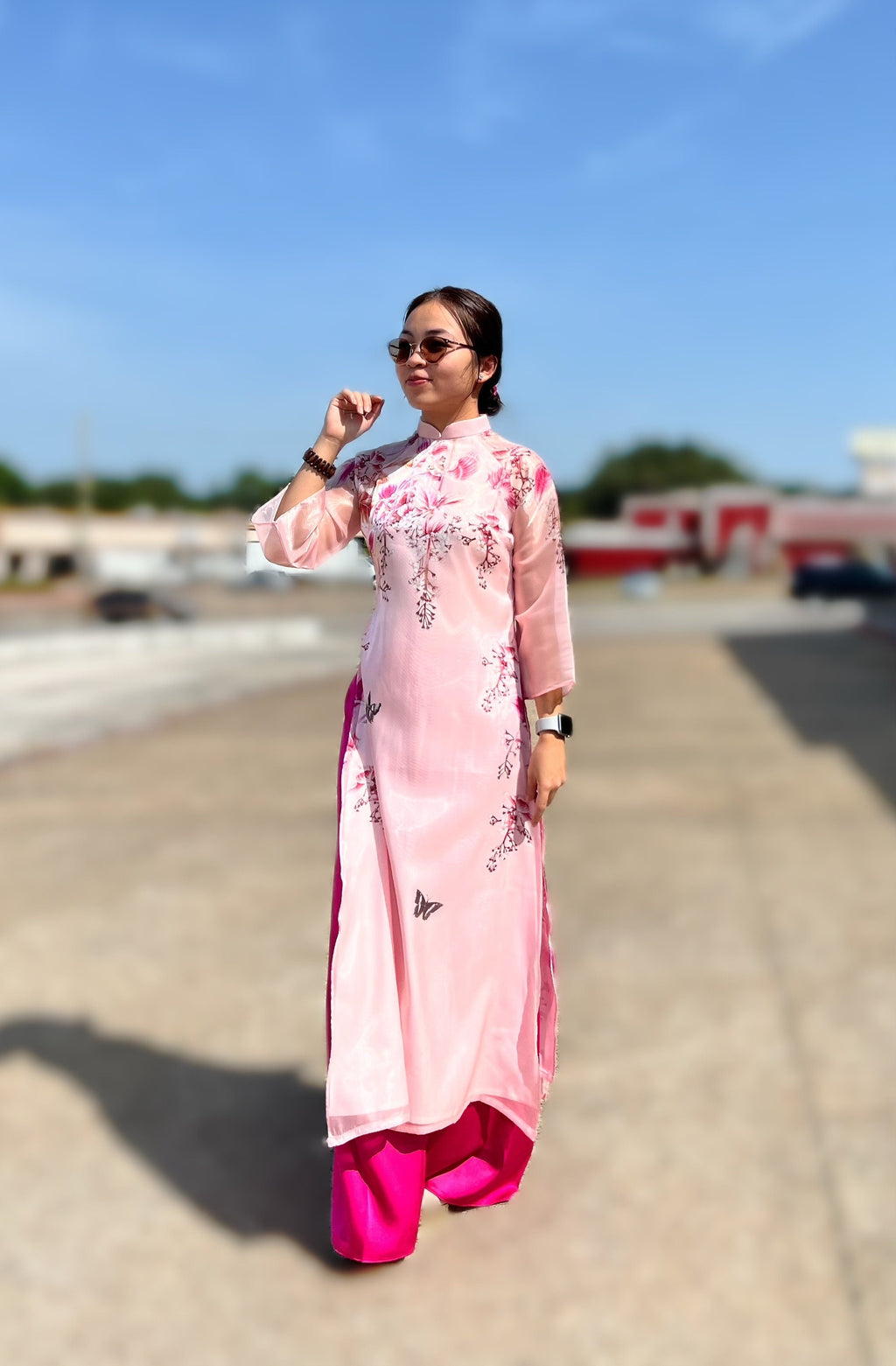 Vietnamese aodai  Lilian pale pink, pants included