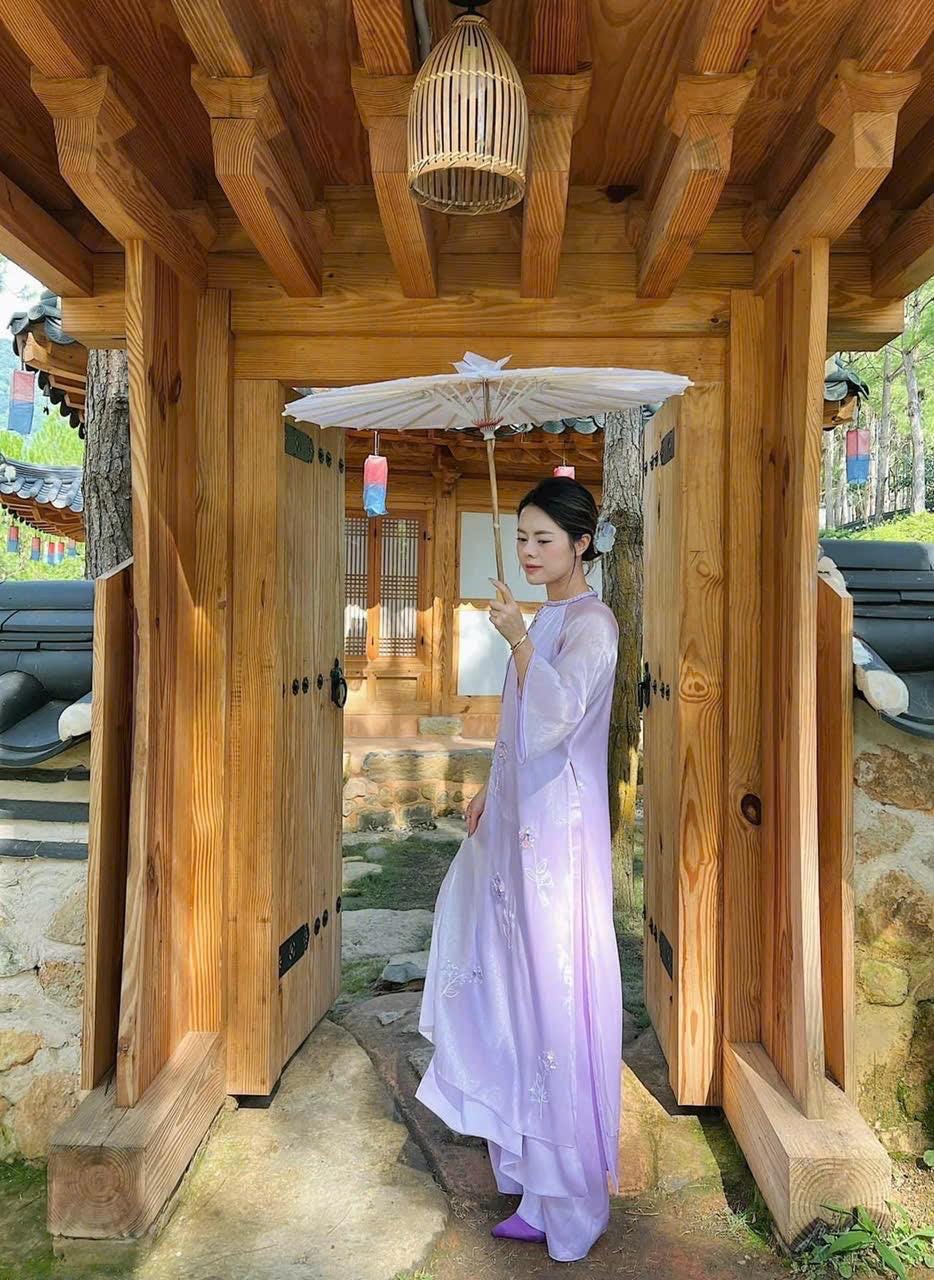 Vietnamese ao dai Bongbi aodai purple, pants included