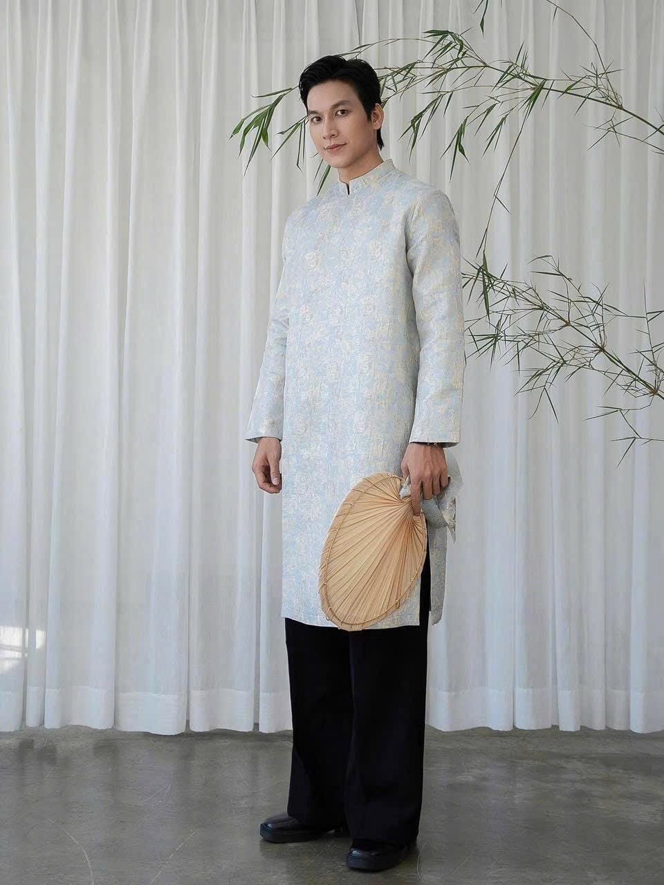 MaVan Vietnamese aodai for men blue and red
