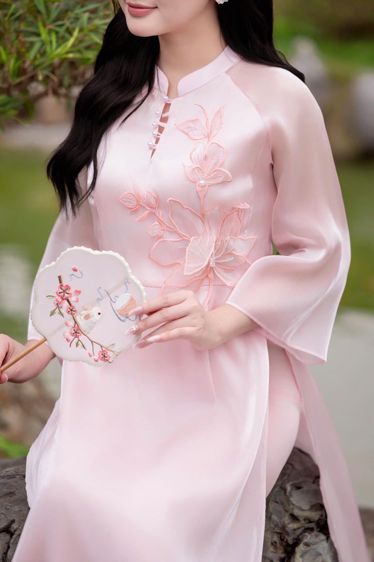 DieuLien Vietnamese aodai pink, pants included