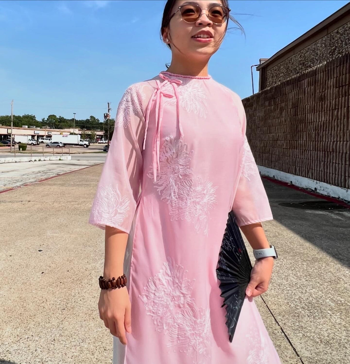 QuynhHoa Vietnamese aodai pink, pants included