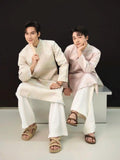 Vietnamese aodai for men Gam tafta VanMay ao dai light beige, light pink