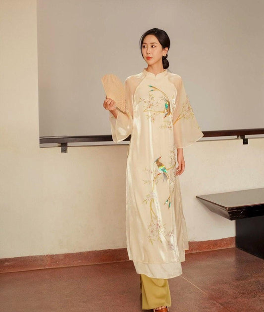Vietnamese ao dai MaiVjen loose style, pants included
