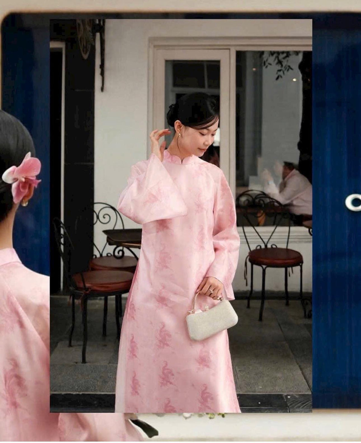 PhungHoa Vietnamese ao dai light pink, pants included