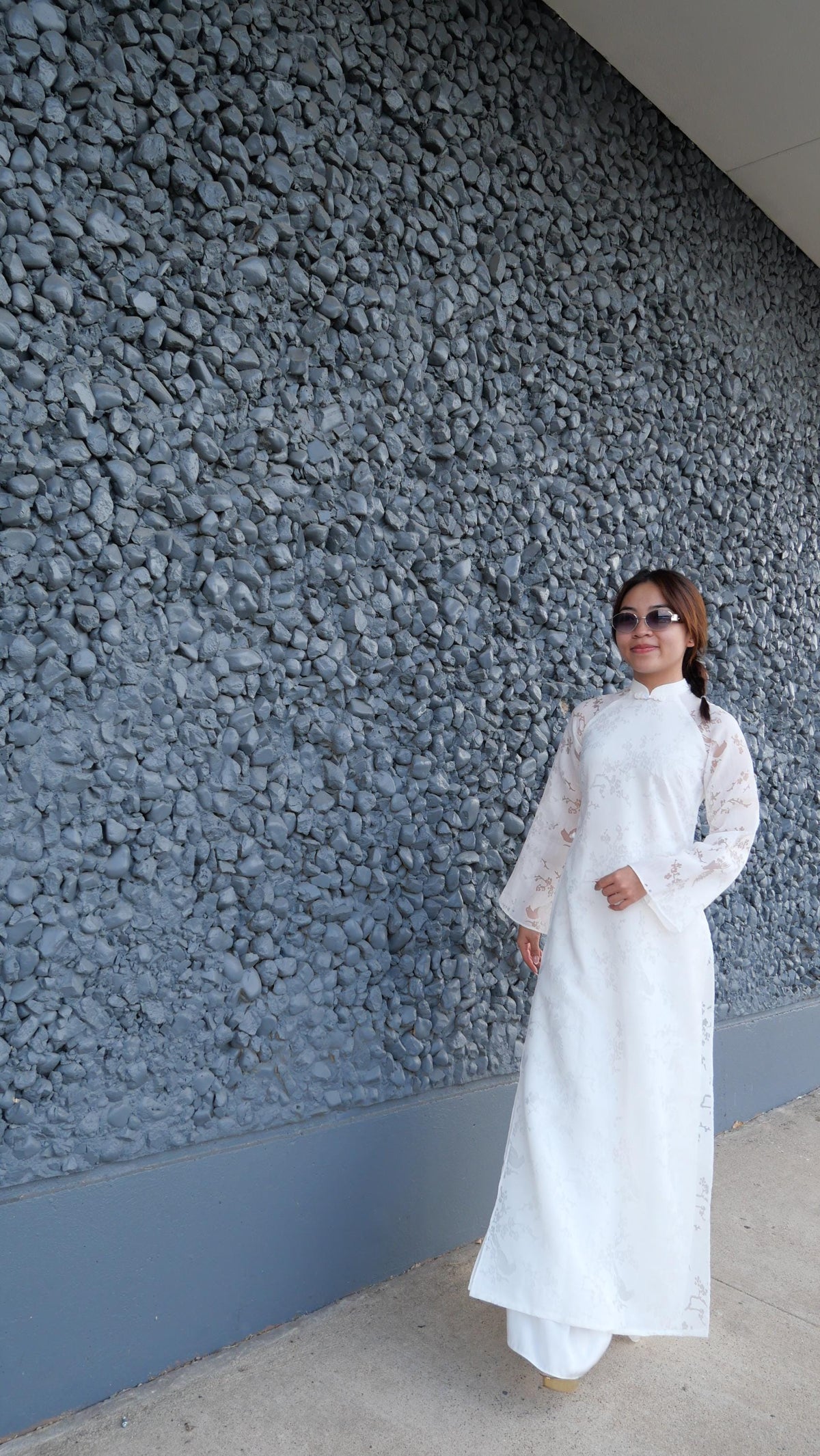 HoaMi Vietnamese aodai white, pants included