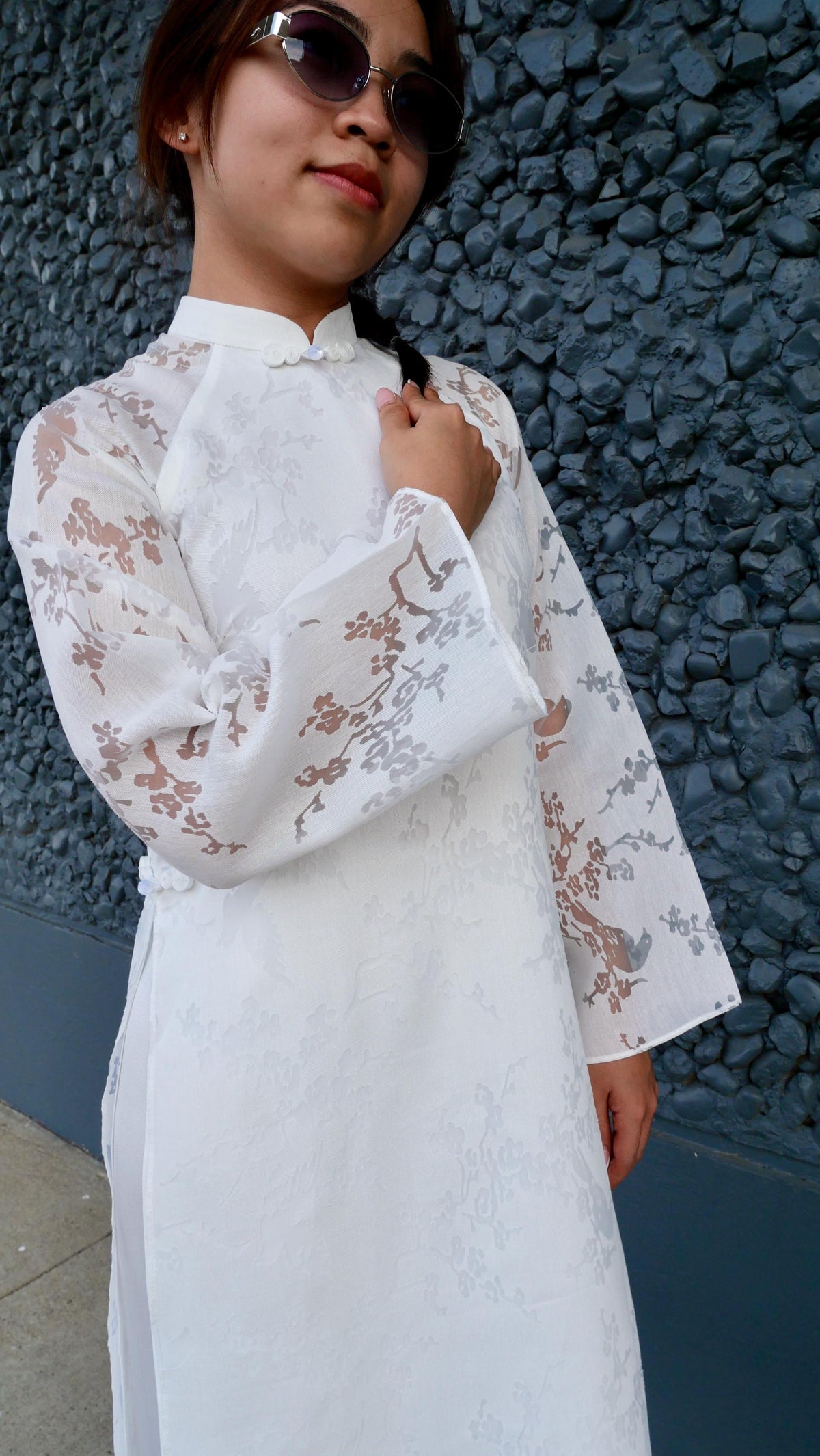 HoaMi Vietnamese aodai white, pants included