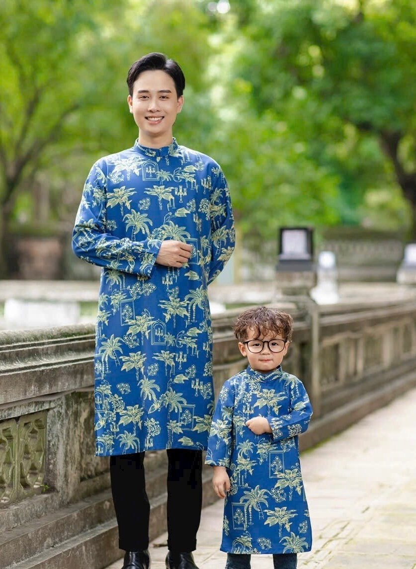 CoCo Vietnamese aodai for men blue