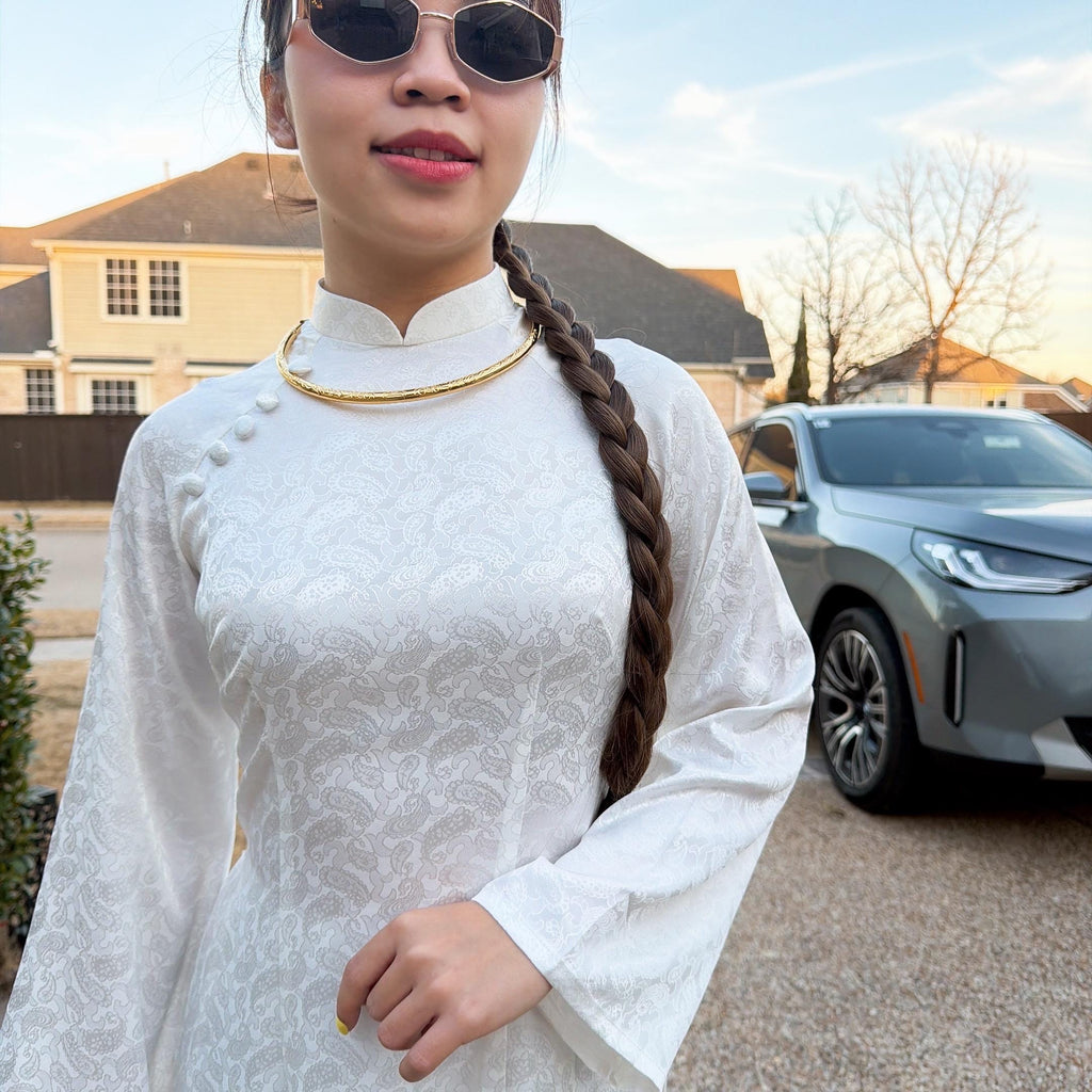 Vietnamese aodai UyenAn red or white ao dai, pants included