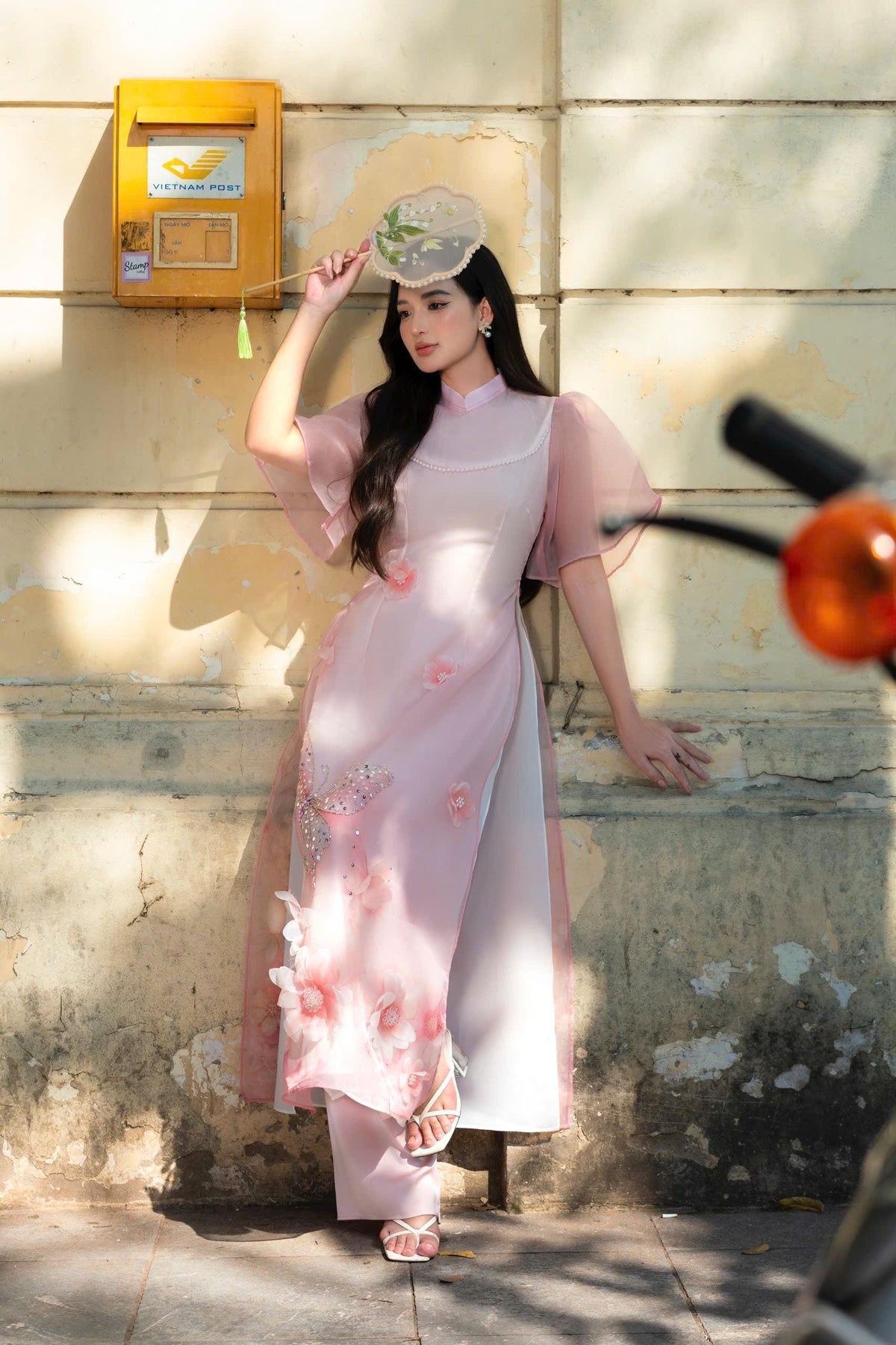 TamAnh Vietnamese aodai light pink, pants included