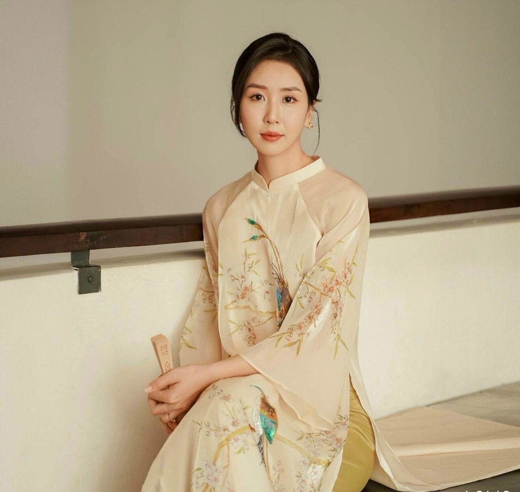 Vietnamese ao dai MaiVjen loose style, pants included