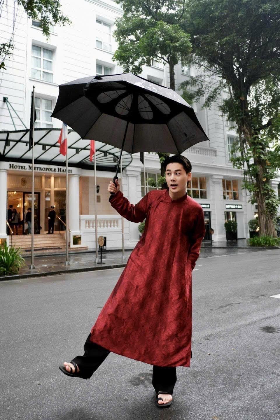 ThoChau Vietnamese aodai for men red, black, gray