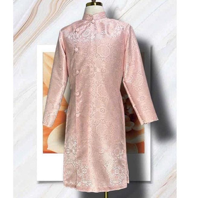 GamHoa Vietnamese aodai for men imprint ao dai pink, blue, green