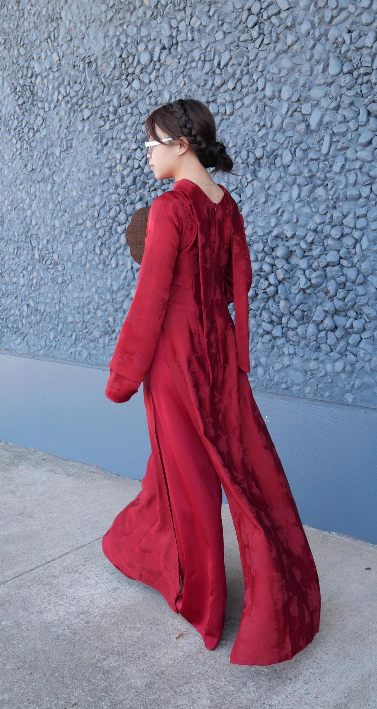NhuY Vietnamese aodai red, pants included