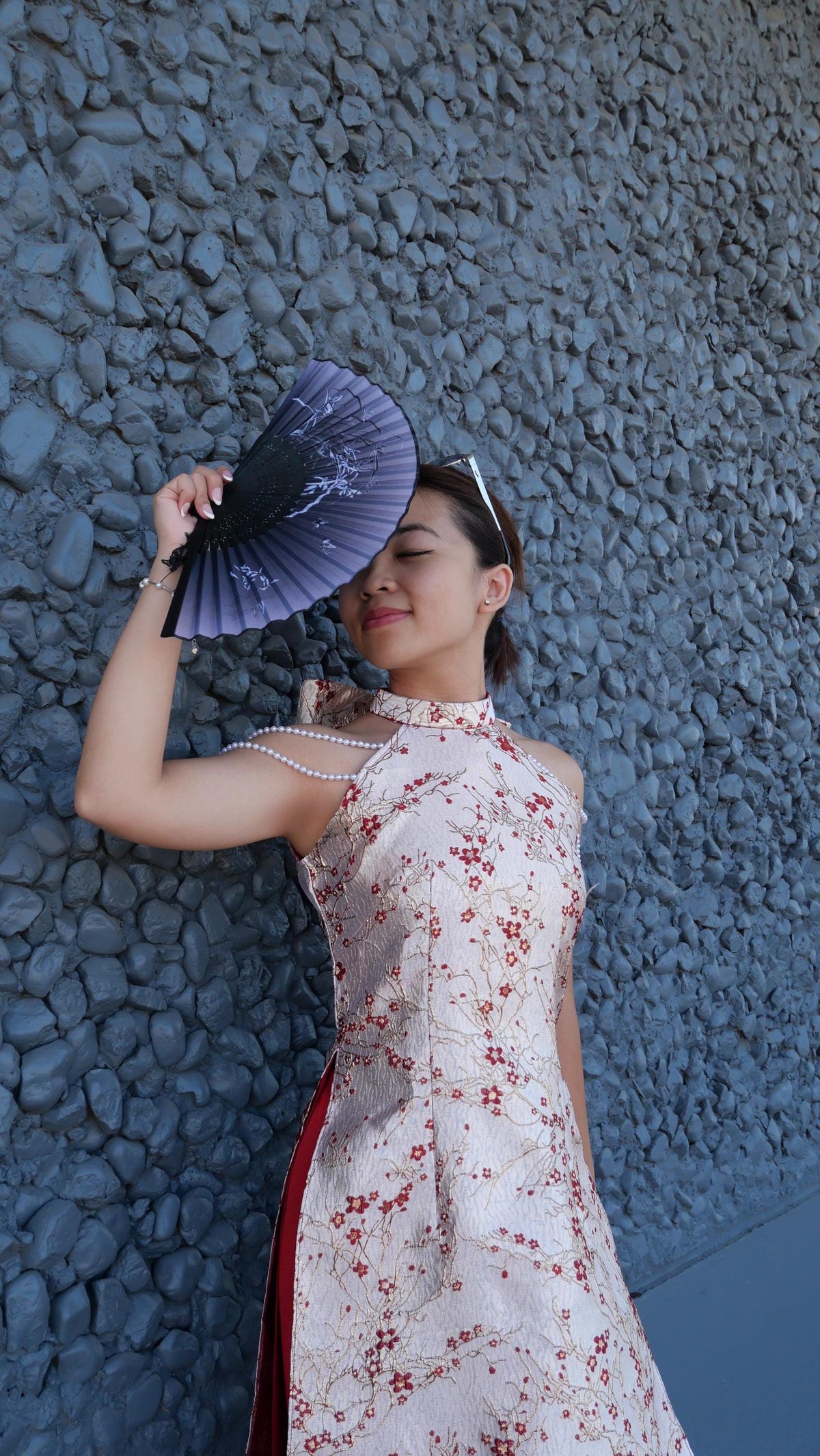 Cherry Vietnamese ao dai Yem, pants included