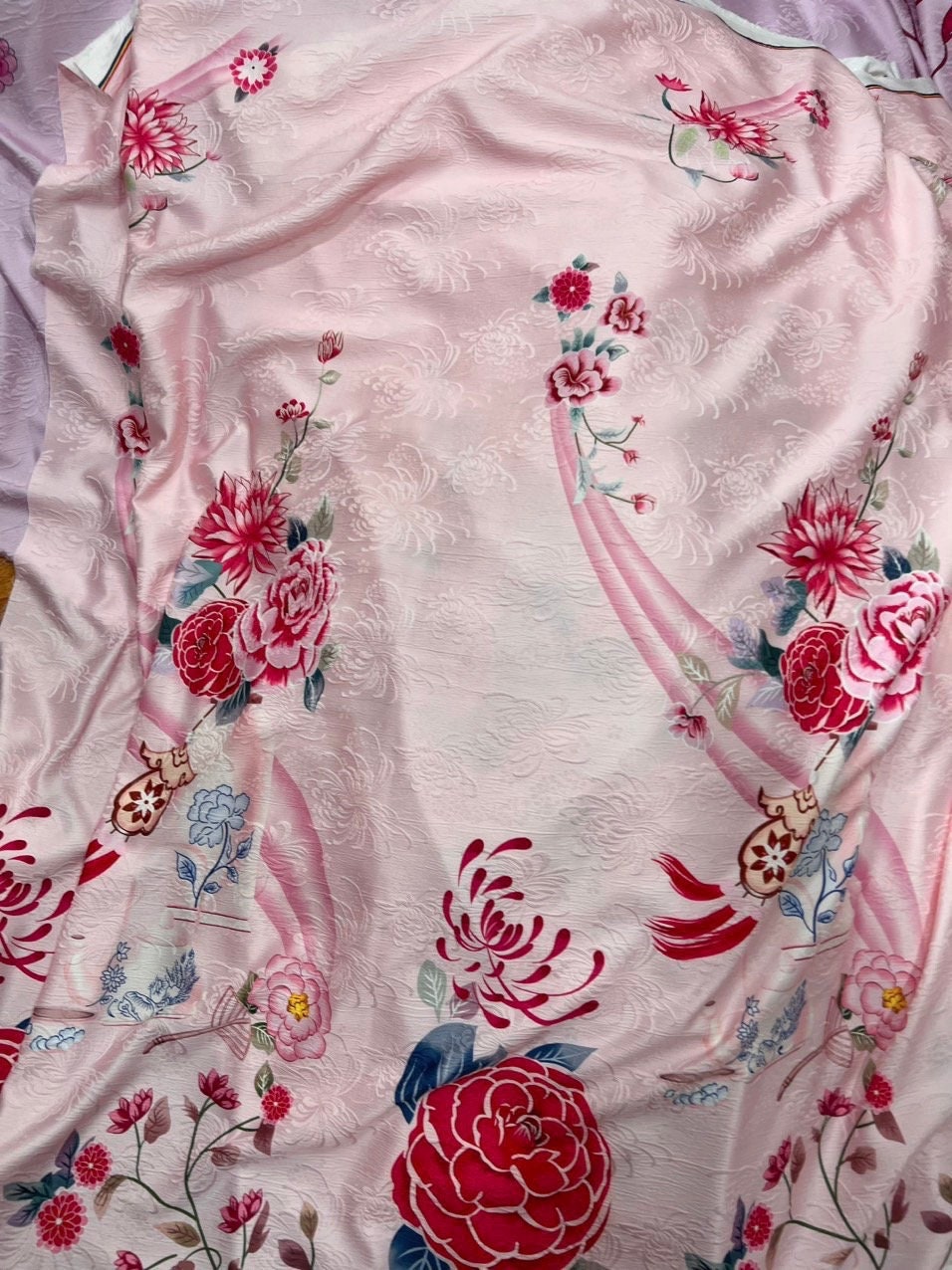 HongCuc Vietnamese ao dai pink, pants included