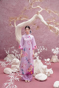 HaGib Vietnamese ao dai lilac, pants included