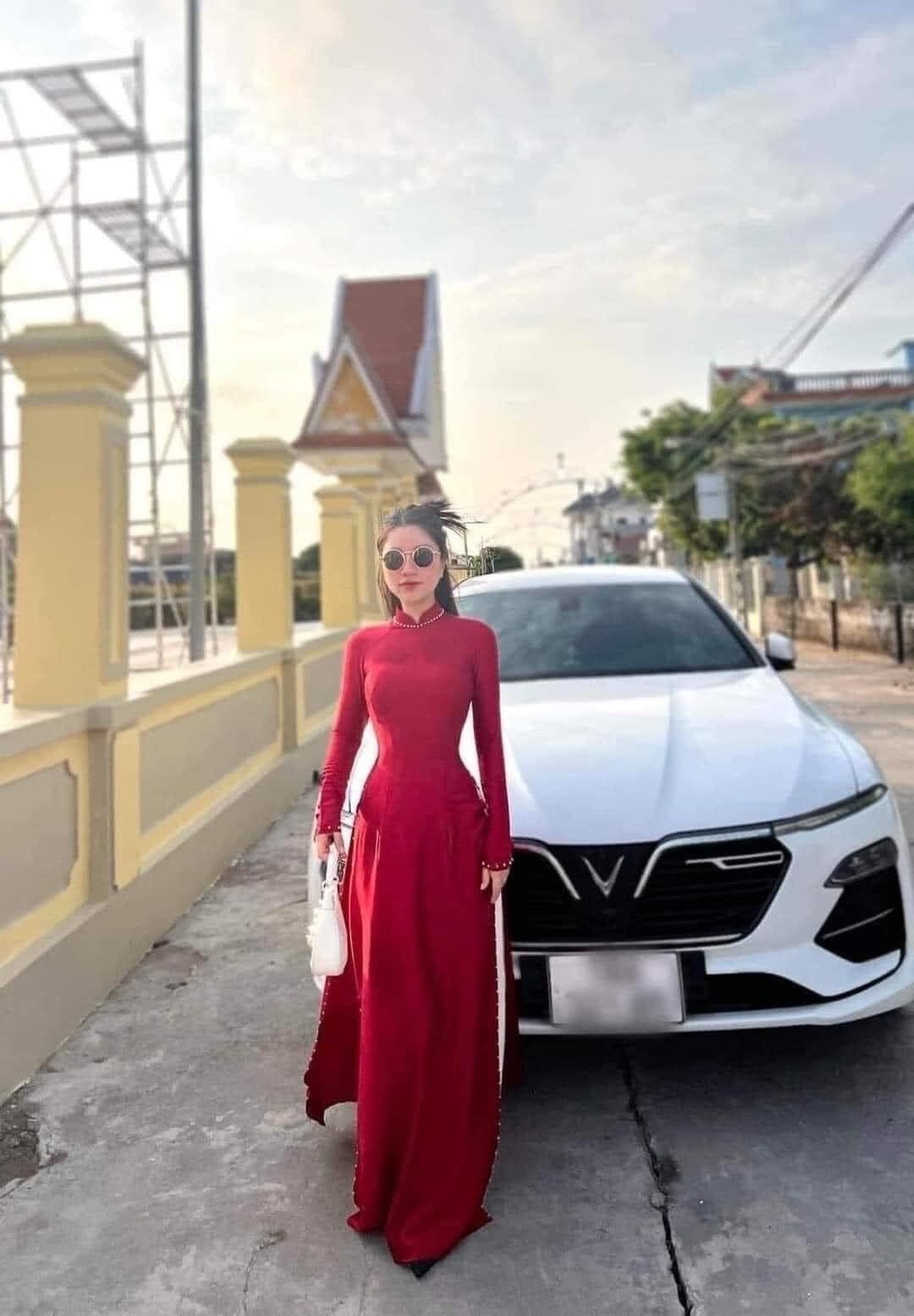 LuaVanXuoc Vietnamese ao dài red, pants included