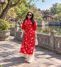 Vietnamese aodai LaTheu ao dai red, pants included