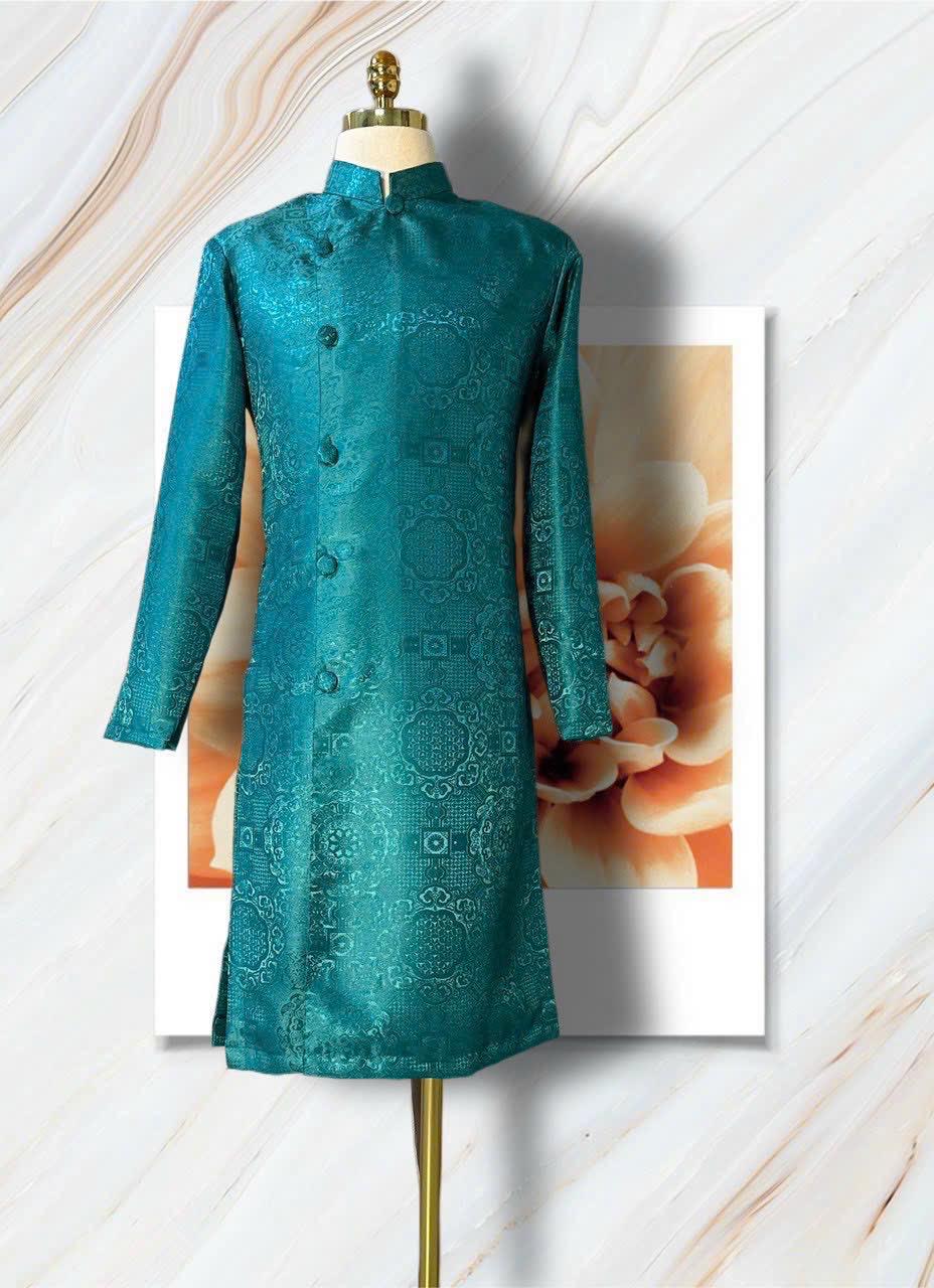 GamHoa Vietnamese aodai for men imprint ao dai pink, blue, green