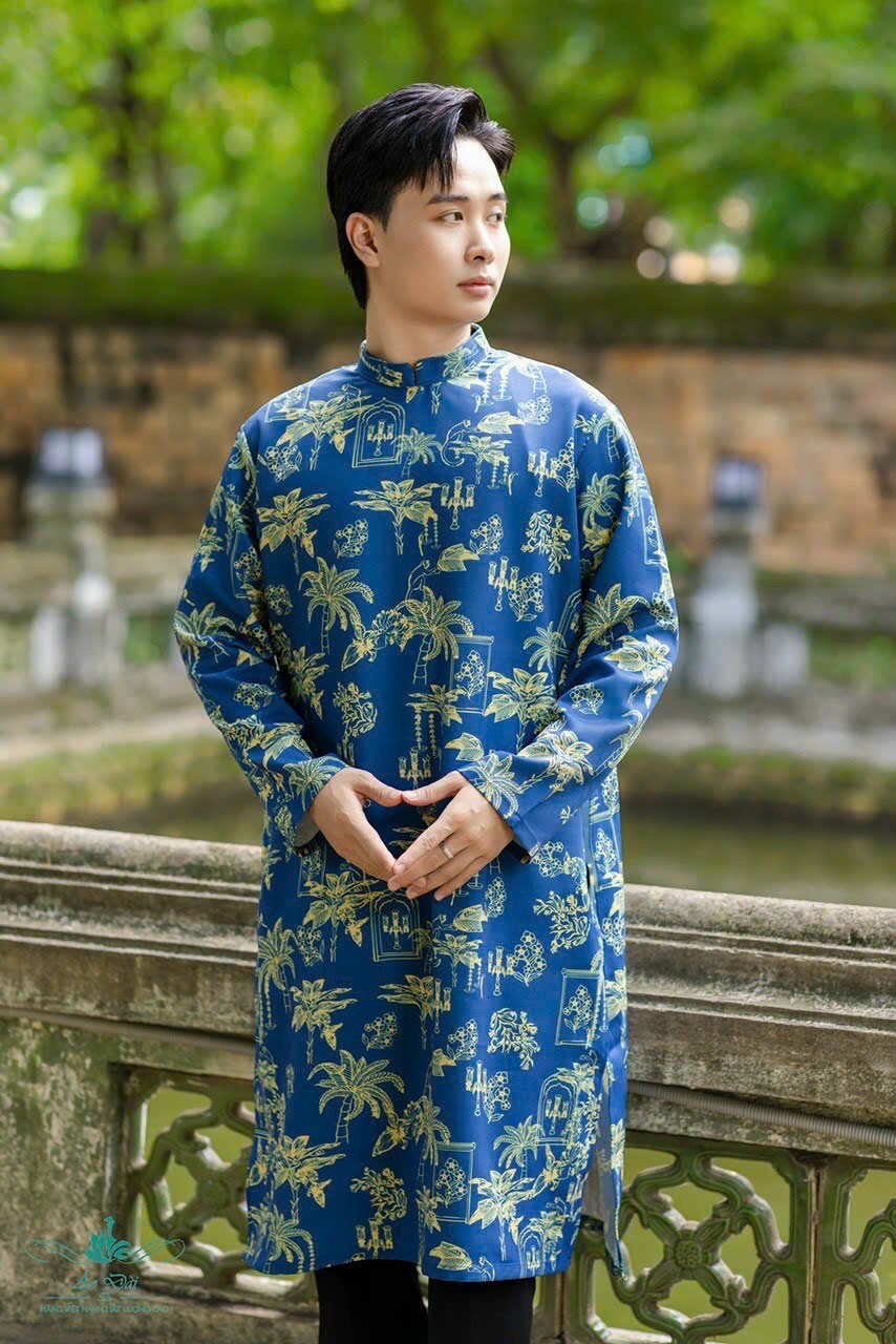 CoCo Vietnamese aodai for men blue